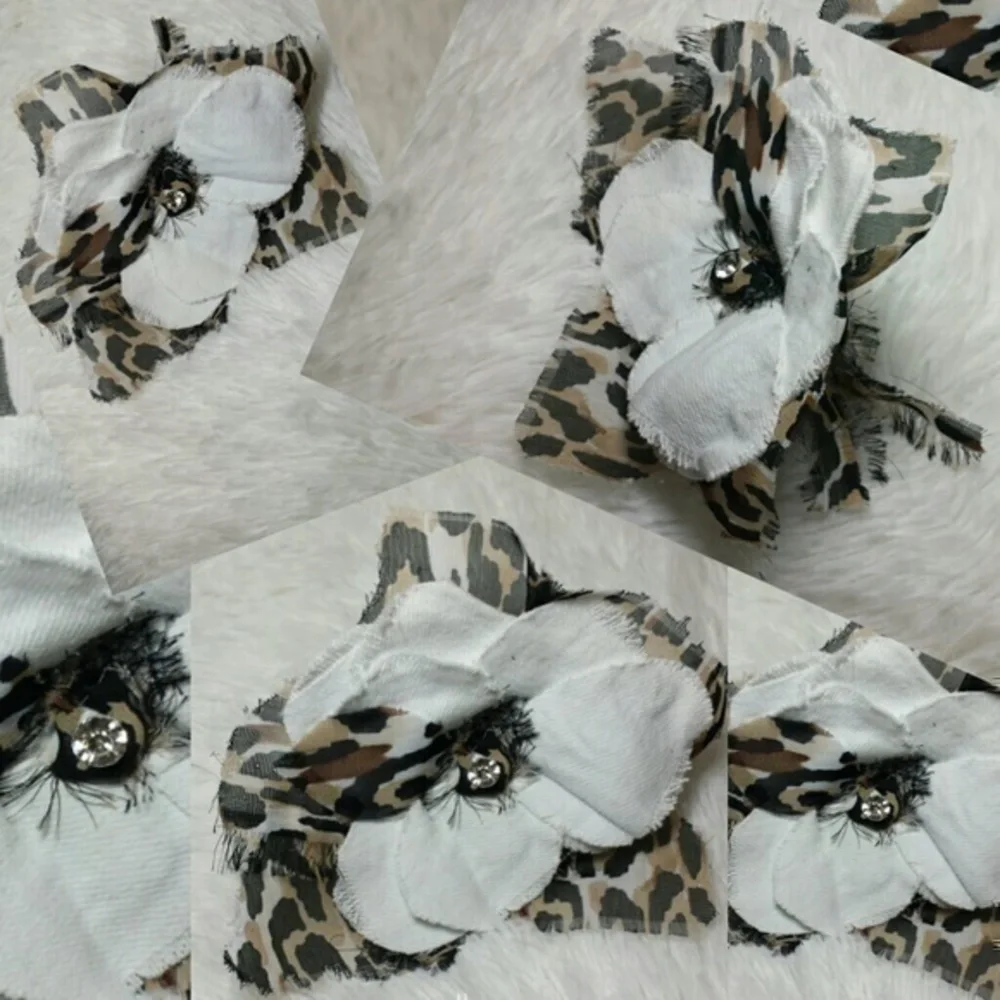 Tasty Tasty Raw Edge Denim & Leopard Rose …